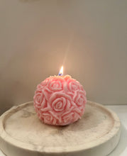 Load image into Gallery viewer, Pink Rose Ball Candle