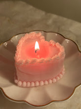 Load image into Gallery viewer, Pink Heart Cake Candle