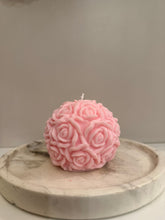 Load image into Gallery viewer, Pink Rose Ball Candle