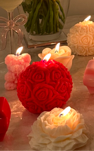 Load image into Gallery viewer, Red Rose Ball Candle