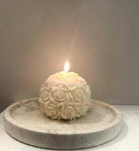 Load image into Gallery viewer, White Rose Ball Candle