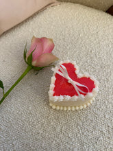 Load image into Gallery viewer, Red / White Heart Cake Candle