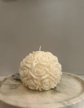 Load image into Gallery viewer, White Rose Ball Candle