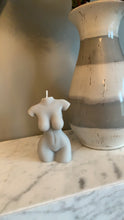 Load image into Gallery viewer, Grey Female Form Candle scented with Coconut Milk and Lavender