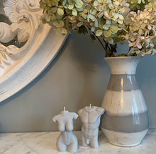 Load image into Gallery viewer, Grey Female and Male Form Candle Set Scented with Coconut Milk & Lavender
