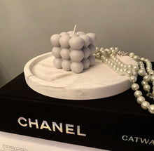 Load image into Gallery viewer, Grey Bubble Candle scented with Coconut Milk & Lavender
