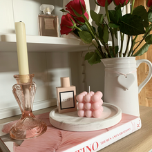 Load image into Gallery viewer, Baby Pink Bubble Candle Scented with Peony Blush Suede