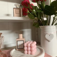 Load image into Gallery viewer, Baby Pink Bubble Candle Scented with Peony Blush Suede