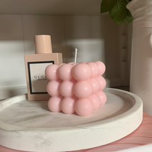 Load image into Gallery viewer, Baby Pink Bubble Candle Scented with Peony Blush Suede