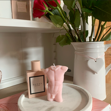 Load image into Gallery viewer, Baby Pink Male Candle Scented with Peony & Blush Suede