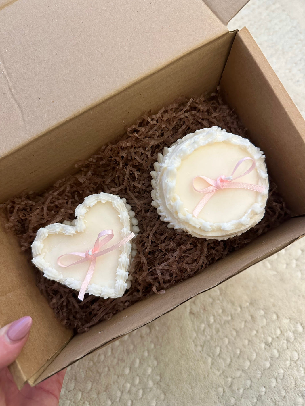 White Cake Candle Duo