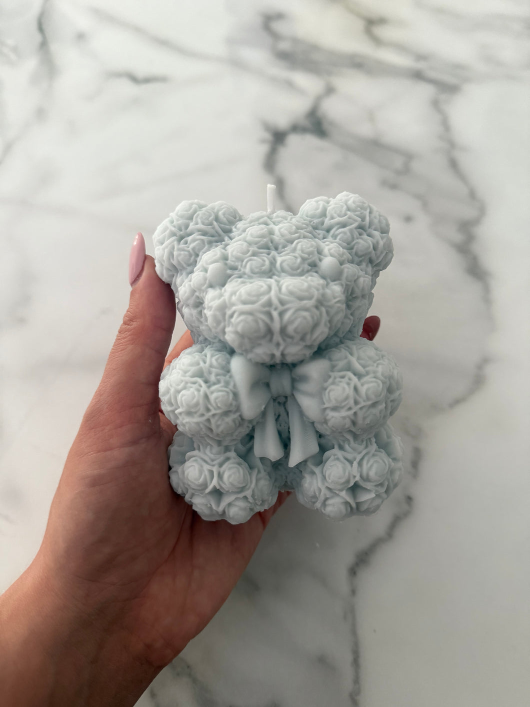 Baby Blue Love Bear Candle