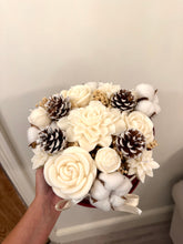 Load image into Gallery viewer, Large Christmas candle bouquet - red velvet box
