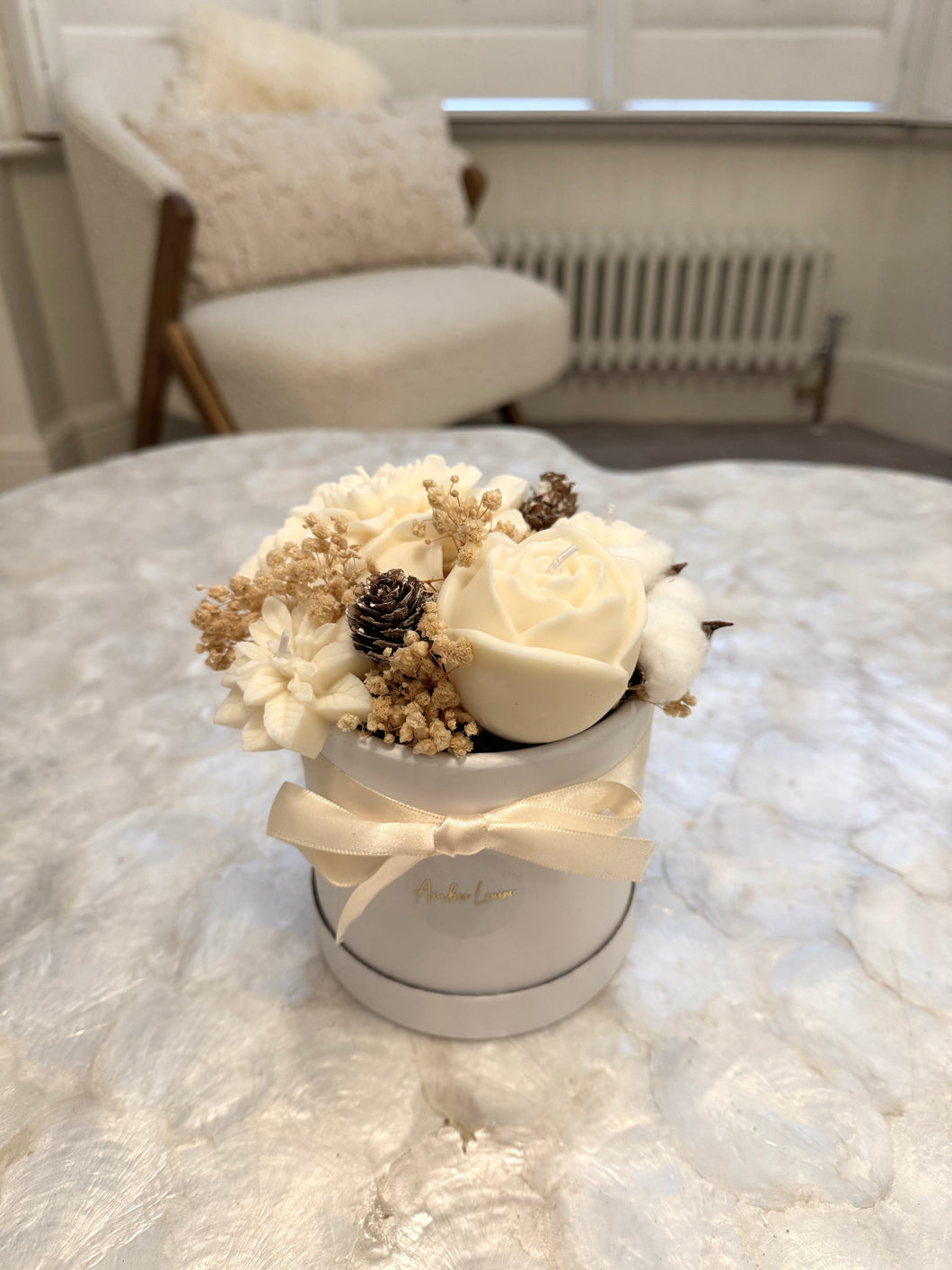 Christmas candle bouquet - white box