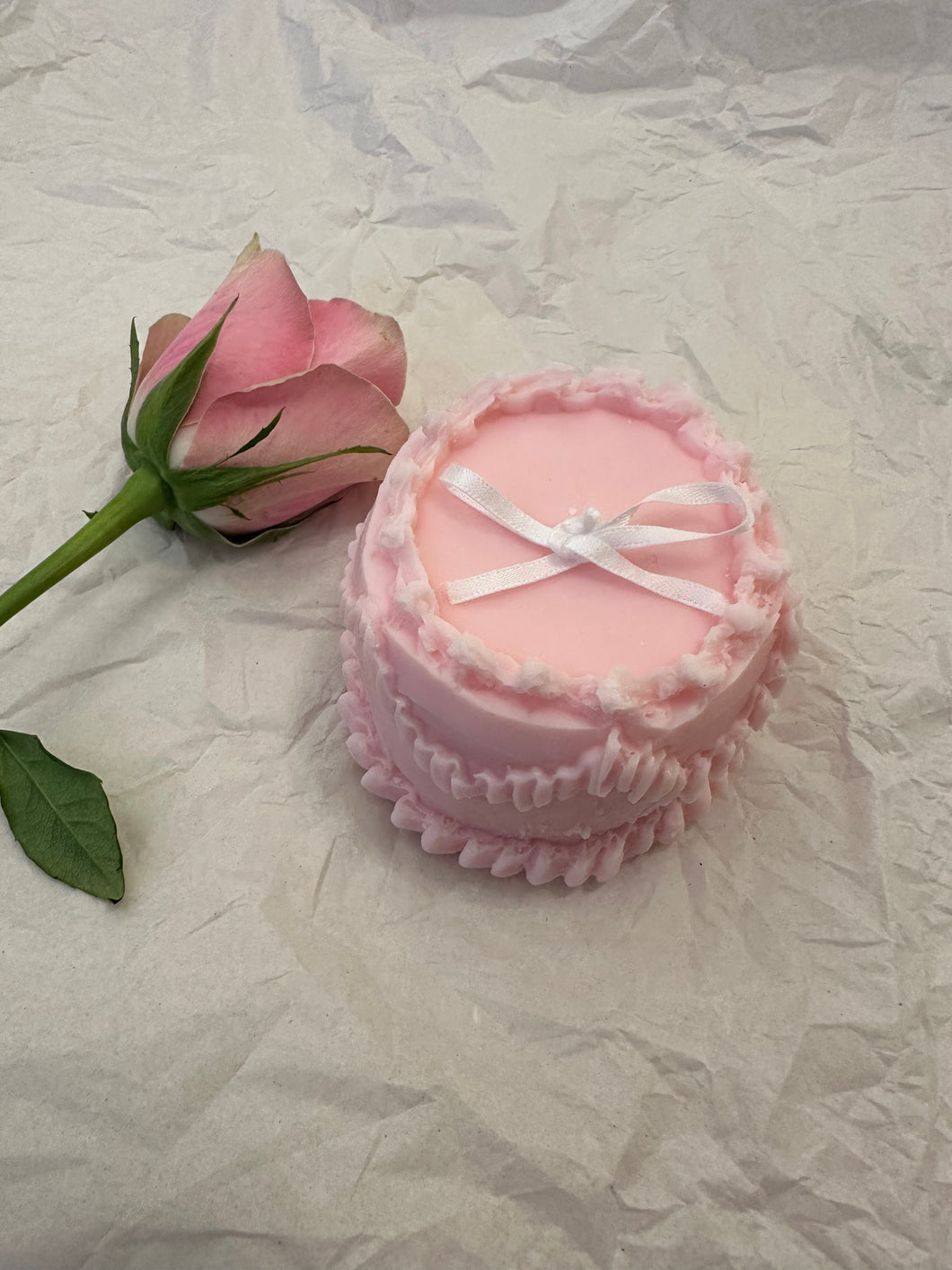 Pink Round Cake Candle