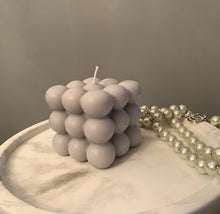 Load image into Gallery viewer, Grey Bubble Candle scented with Coconut Milk &amp; Lavender
